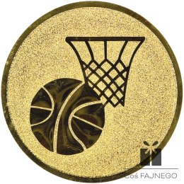 Emblemat samoprzylepny / Koszykówka / Złoty / 25 mm