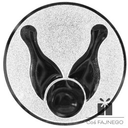 Emblemat samoprzylepny / Kręgle / Srebrny / 25 mm