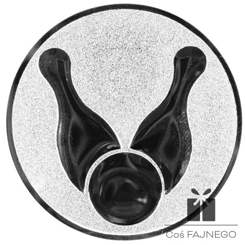 Emblemat samoprzylepny / Kręgle / Srebrny / 50 mm