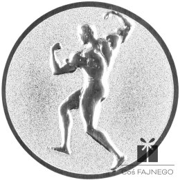 Emblemat samoprzylepny / Kulturystyka / Srebrny / 25 mm