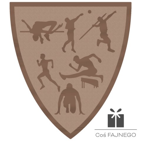 Emblemat samoprzylepny / Lekkoatletyka / Brązowy / 40x45 mm