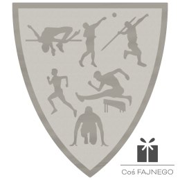 Emblemat samoprzylepny / Lekkoatletyka / Srebrny / 40x45 mm