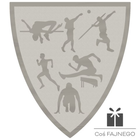 Emblemat samoprzylepny / Lekkoatletyka / Srebrny / 40x45 mm