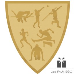 Emblemat samoprzylepny / Lekkoatletyka / Złoty / 40x45 mm