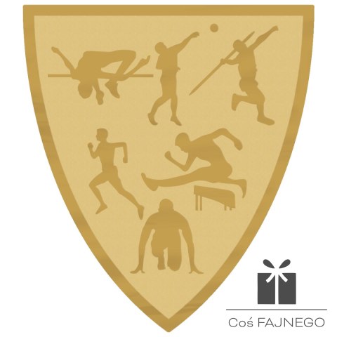 Emblemat samoprzylepny / Lekkoatletyka / Złoty / 40x45 mm