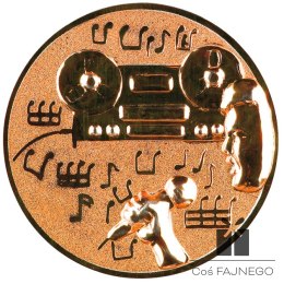 Emblemat samoprzylepny / Muzyka / Brązowy / 25 mm