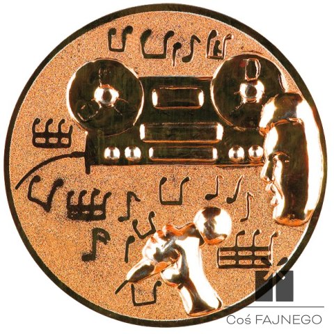 Emblemat samoprzylepny / Muzyka / Brązowy / 25 mm