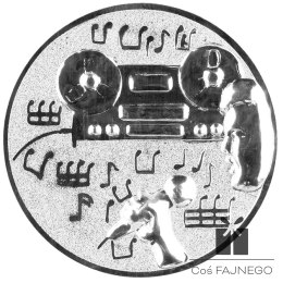 Emblemat samoprzylepny / Muzyka / Srebrny / 25 mm