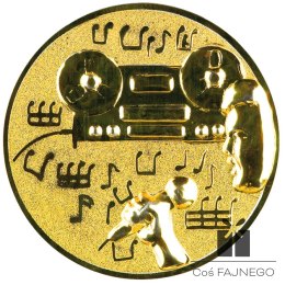 Emblemat samoprzylepny / Muzyka / Złoty / 25 mm