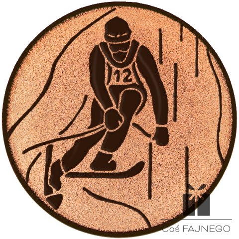 Emblemat samoprzylepny / Narciarstwo / Brązowy / 25 mm