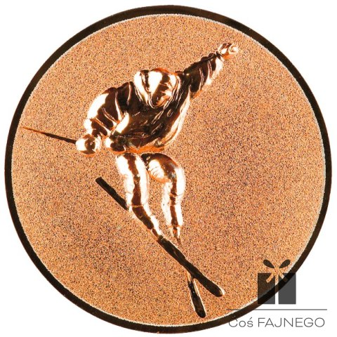 Emblemat samoprzylepny / Narciarstwo / Brązowy / 25 mm