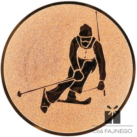 Emblemat samoprzylepny / Narciarstwo / Brązowy / 25 mm