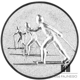 Emblemat samoprzylepny / Narciarstwo / Srebrny / 25 mm