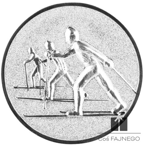 Emblemat samoprzylepny / Narciarstwo / Srebrny / 25 mm