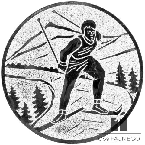 Emblemat samoprzylepny / Narciarstwo / Srebrny / 50 mm