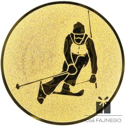 Emblemat samoprzylepny / Narciarstwo / Złoty / 25 mm
