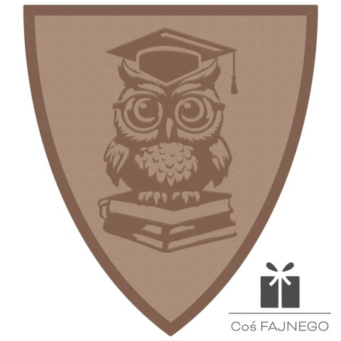 Emblemat samoprzylepny / Nauka / Brązowy / 40x45 mm
