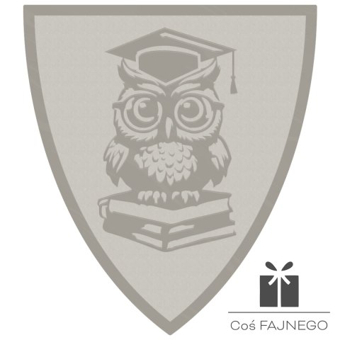 Emblemat samoprzylepny / Nauka / Srebrny / 40x45 mm