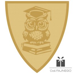 Emblemat samoprzylepny / Nauka / Złoty / 40x45 mm