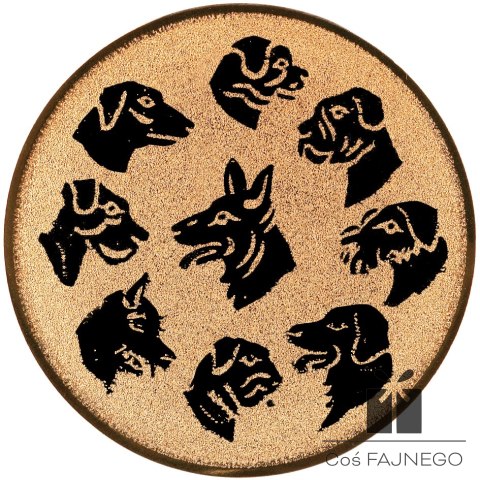 Emblemat samoprzylepny / Psy / Brązowy / 25 mm