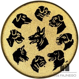 Emblemat samoprzylepny / Psy / Złoty / 50 mm