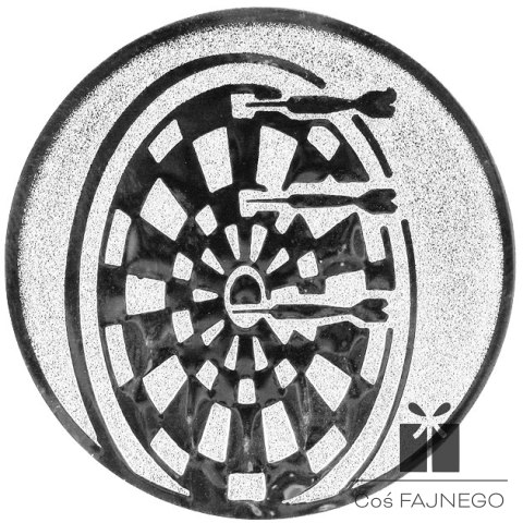 Emblemat samoprzylepny / Rzutki / Srebrny / 50 mm
