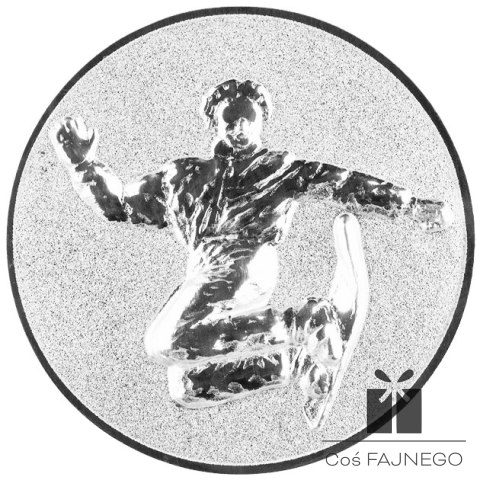 Emblemat samoprzylepny / Snowboard / Srebrny / 25 mm