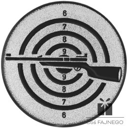 Emblemat samoprzylepny / Strzelectwo / Srebrny / 25 mm
