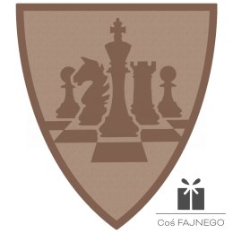 Emblemat samoprzylepny / Szachy / Brązowy / 40x45 mm