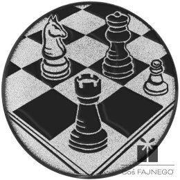Emblemat samoprzylepny / Szachy / Srebrny / 25 mm