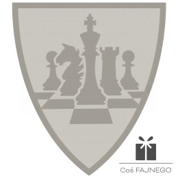 Emblemat samoprzylepny / Szachy / Srebrny / 40x45 mm