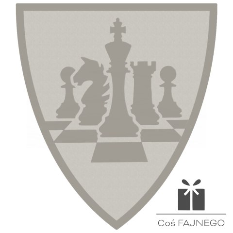 Emblemat samoprzylepny / Szachy / Srebrny / 40x45 mm