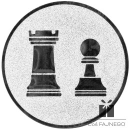 Emblemat samoprzylepny / Szachy / Srebrny / 50 mm