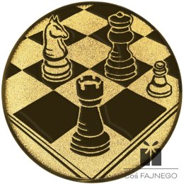 Emblemat samoprzylepny / Szachy / Złoty / 25 mm