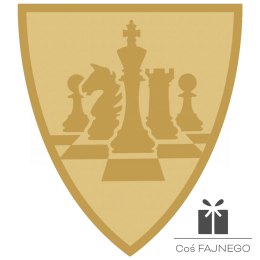 Emblemat samoprzylepny / Szachy / Złoty / 40x45 mm