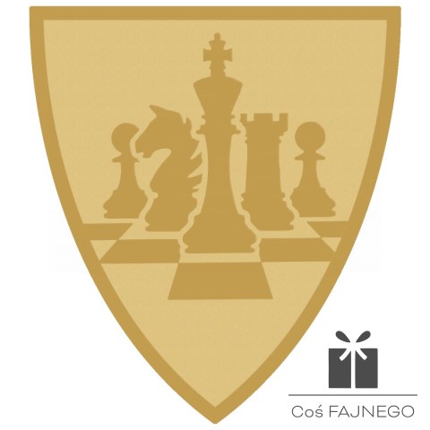 Emblemat samoprzylepny / Szachy / Złoty / 40x45 mm