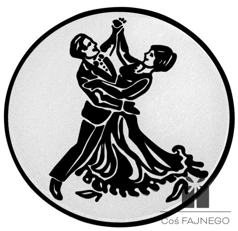 Emblemat samoprzylepny / Taniec / Srebrny / 25 mm