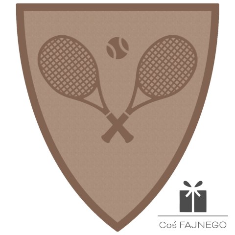 Emblemat samoprzylepny / Tenis / Brązowy / 40x45 mm