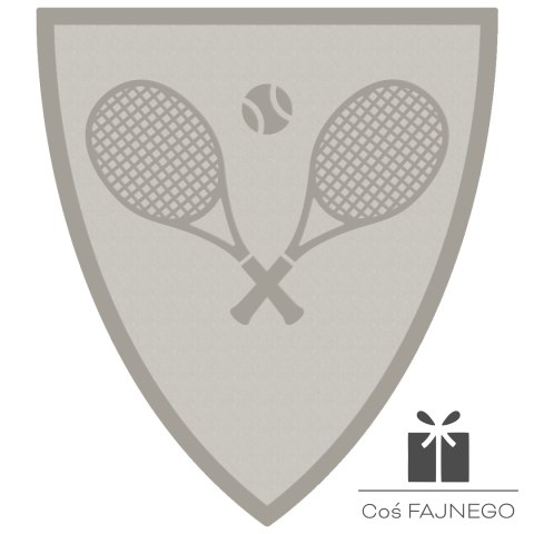 Emblemat samoprzylepny / Tenis / Srebrny / 40x45 mm