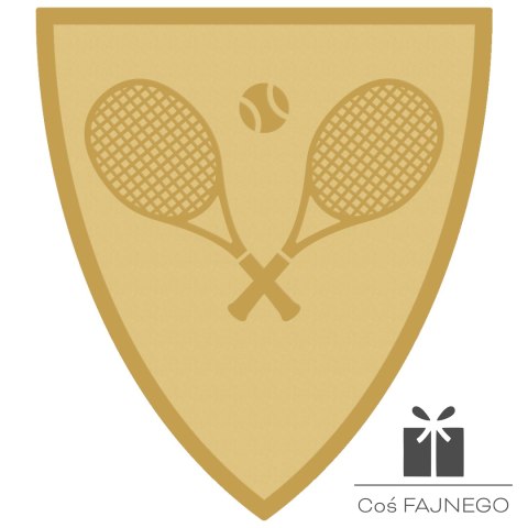 Emblemat samoprzylepny / Tenis / Złoty / 40x45 mm