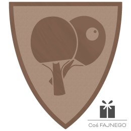 Emblemat samoprzylepny / Tenis stołowy / Brązowy / 40x45 mm