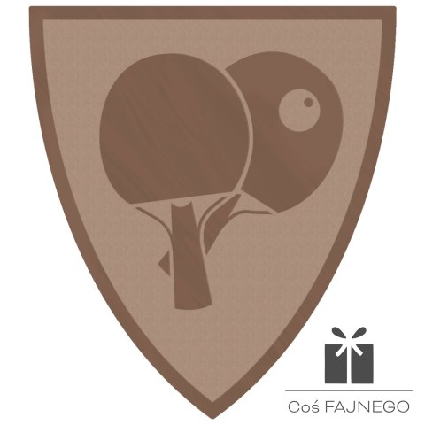 Emblemat samoprzylepny / Tenis stołowy / Brązowy / 40x45 mm