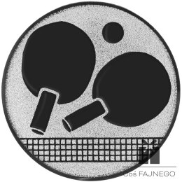 Emblemat samoprzylepny / Tenis stołowy / Srebrny / 25 mm