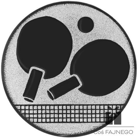 Emblemat samoprzylepny / Tenis stołowy / Srebrny / 50 mm