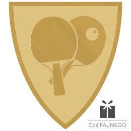 Emblemat samoprzylepny / Tenis stołowy / Złoty / 40x45 mm