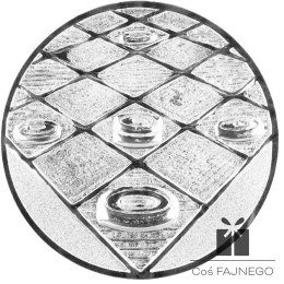 Emblemat samoprzylepny / Warcaby / Srebrny / 25 mm