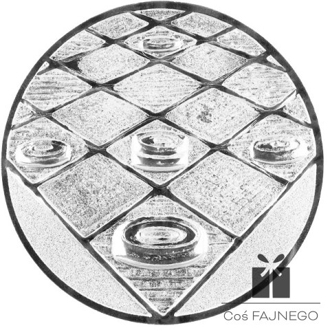 Emblemat samoprzylepny / Warcaby / Srebrny / 25 mm