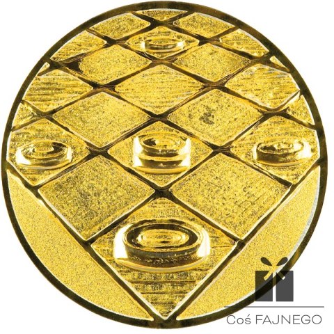 Emblemat samoprzylepny / Warcaby / Złoty / 25 mm