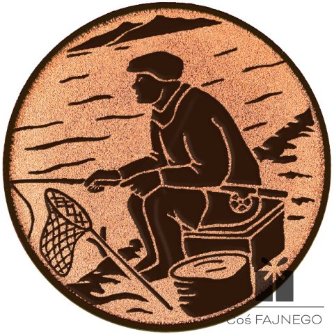 Emblemat samoprzylepny / Wędkarstwo / Brązowy / 25 mm