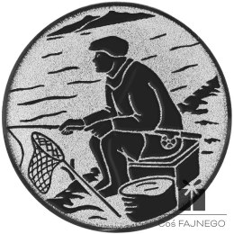 Emblemat samoprzylepny / Wędkarstwo / Srebrny / 25 mm